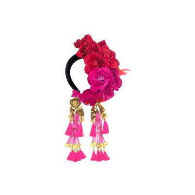 Julia Clancey Women's Red Hotty Ruby Velvet Dream Bloom Flower Band