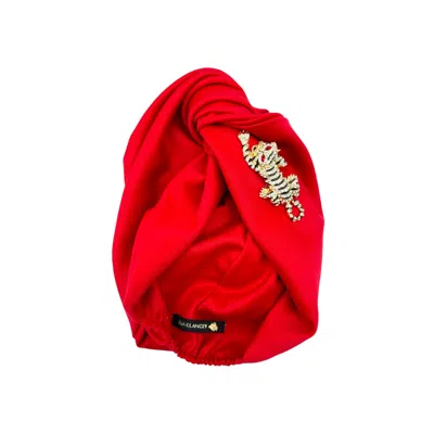 Julia Clancey Women's Red Luxe Ruby  Tigger Turban
