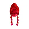 Julia Clancey Women's Red Ruby Dorado Velour Turban In Red