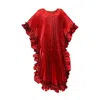 Julia Clancey Women's Red Snazzy Madam Ruby Pleated Ophelia In Red