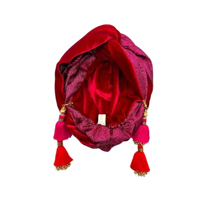 Julia Clancey Women's Red Snazzy Magenta Reversible Mini Dorado Turban