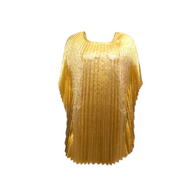 Julia Clancey Women's Snazzy Madam Mini Gold Pleated Dress