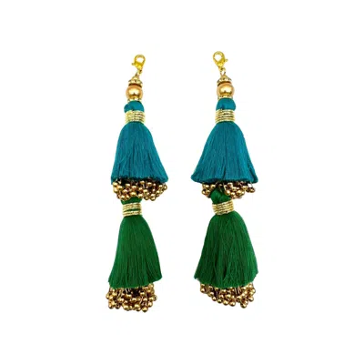 Julia Clancey Women's Tassels Green Teal Didi Dorado