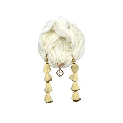 Julia Clancey Women's White Ivory Chacha Dorado Classic Turban In Gold