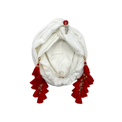 Julia Clancey Women's White / Red Valentines Ivory Shhhh Ruby Chacha Turban In Gray