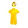 Julia Clancey Women's Yellow Bae Sunshine Velour Hot Pant Jumpsuit Set In Yellow