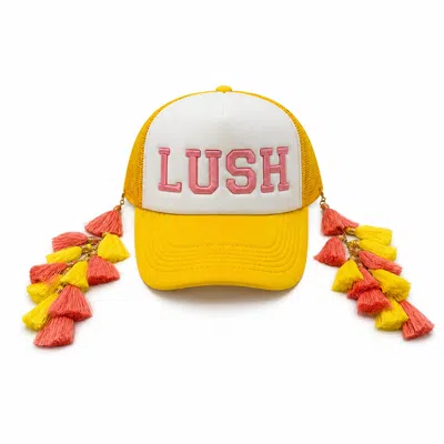 Julia Clancey Women's Yellow Lush Pink Chacha Trucker Cap