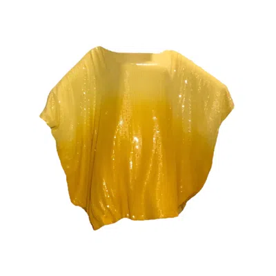 Julia Clancey Women's Yellow Madam Mini Sunshine Sequin Kaftan