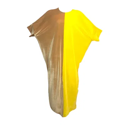 Julia Clancey Women's Yellow Mama Mia Sunshine Camel Kaftan & Turban Set In Multi