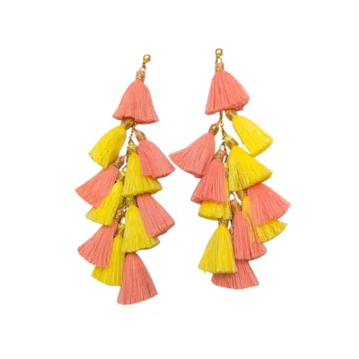 Julia Clancey Women's Yellow / Orange Coral Sunrise Chacha Tassels