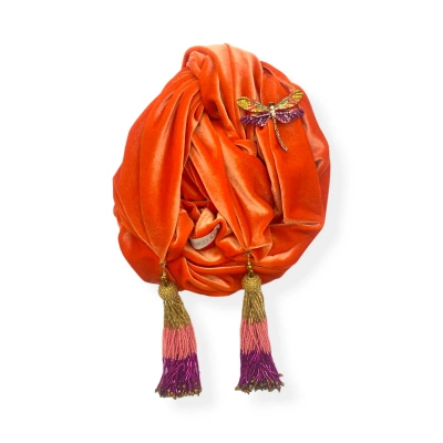 Julia Clancey Women's Yellow / Orange Dragon Jaffa Luxe Turban