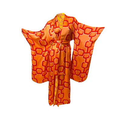 Julia Clancey Women's Yellow / Orange Lemon Lydy  Reversible Silk Kimono In Yellow/orange
