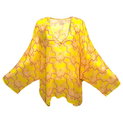 Julia Clancey Women's Yellow / Orange Lydy Limon Veronica  Silk Georgette Top