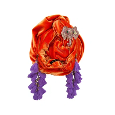 Julia Clancey Women's Yellow / Orange Nellita Jaffa Lilac Chacha Turban