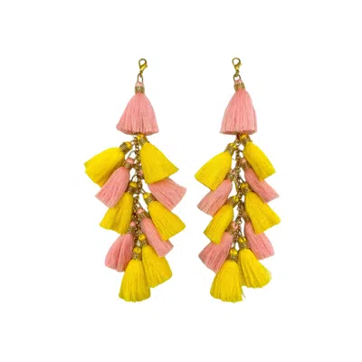 Julia Clancey Women's Yellow / Orange Tassels Peachy Pink / Limon Chacha