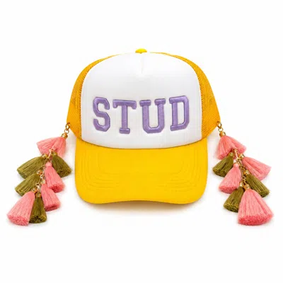 Julia Clancey Women's Yellow Stud Lilac Chacha Trucker Cap