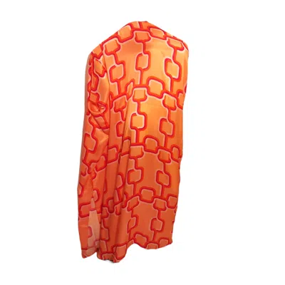 Julia Clancey Yellow / Orange Lady Link Mango Silk Charmeuse Kaftan In Metallic