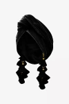 Julia Clancy Chacha Tassel Hair Wrap In Black