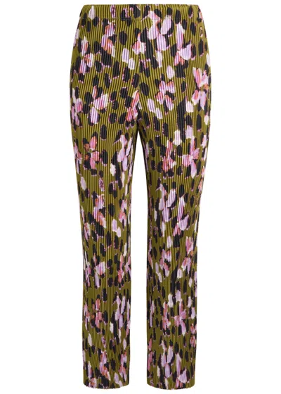 Julia Heuer Jack Kristall Plissé Satin Trousers In Green