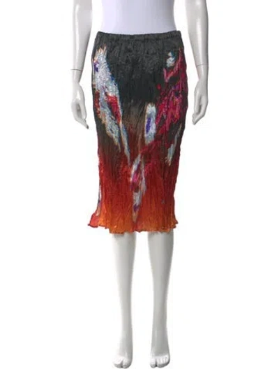 Pre-owned Julia Heuer Printed Midi Length Skirt In Multi