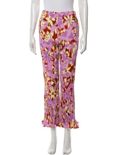 Pre-owned Julia Heuer Printed Straight Leg Pants In Multi