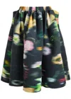 Julia Heuer Sumia Shibori Plissé Satin Midi Skirt In Black