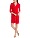 Julia Jordan Cascade Ruffle Crepe Sheath Dress In Red