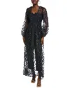 Julia Jordan 3d Embroidered Jumpsuit In Black