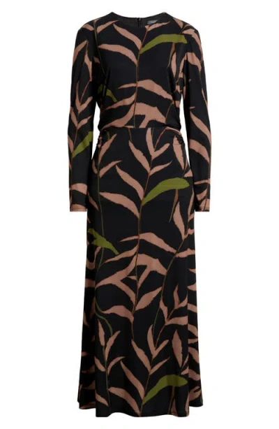 Julia Jordan Abstract Print Long Sleeve Midi Dress In Multi