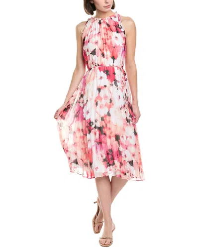 Julia Jordan Accordion Pleated Midi Dress In White