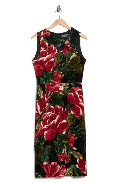 Julia Jordan Asymmetrical Neck Sheath Dress In Multi