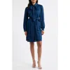 Julia Jordan Belted Long Sleeve Minidress In Animal Print