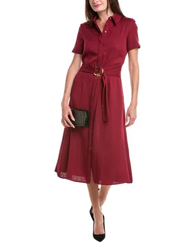 Julia Jordan Belted Midi Dress In Burgundy