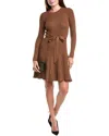 Julia Jordan Belted Sweaterdress In Brown
