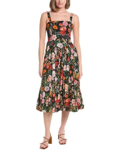 Julia Jordan Black Voile Sleeveless Midi Dress In Multi