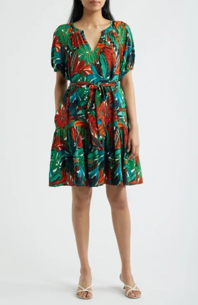 Julia Jordan Botanical Print A-line Dress In Multi