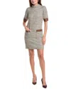 Julia Jordan Boucle Shift Dress In Brown