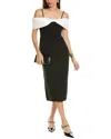 Julia Jordan Bow Colorblock Off The Shoulder Dress In Black