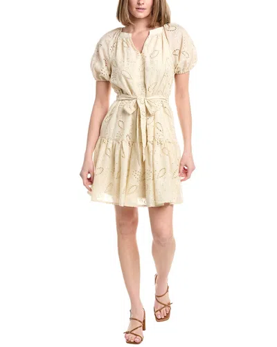 Julia Jordan Broderie Mini Dress In Neutral