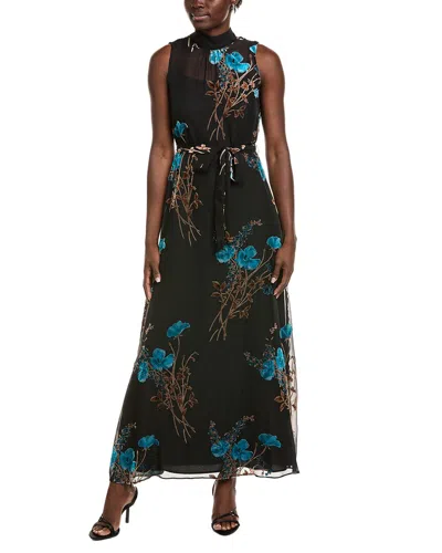 Julia Jordan Burnout Velvet Maxi Dress In Black