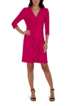 Julia Jordan Cascade Ruffle Crepe Sheath Dress In Dragon Fruit