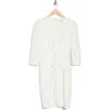 Julia Jordan Cascade Ruffle Crepe Sheath Dress In Ivory