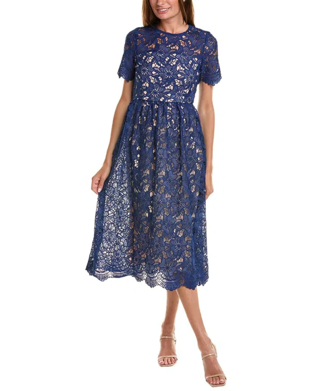 Julia Jordan Chemical Lace Midi Dress In White | ModeSens
