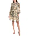 Julia Jordan Chiffon Drop-waist Mini Dress In Multi