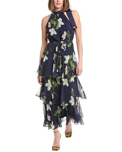 Julia Jordan Chiffon Maxi Dress In Blue
