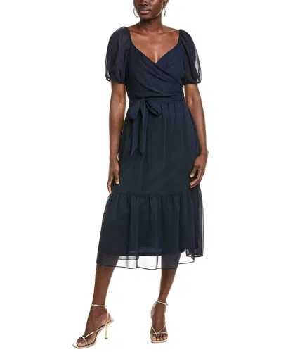 Julia Jordan Chiffon Midi Dress In Blue