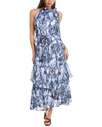 Julia Jordan Chiffon Midi Dress In Blue