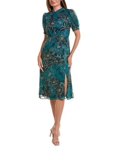 Julia Jordan Chiffon Midi Dress In Blue