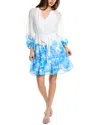 Julia Jordan Placed Floral Print Minidress In White
