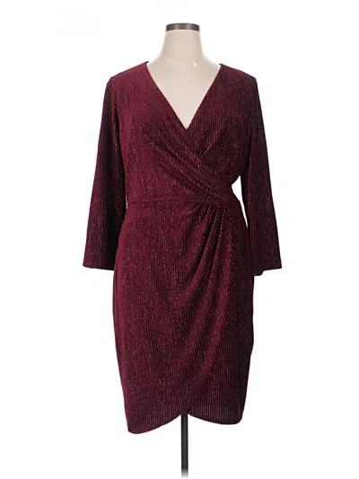 Pre-owned Julia Jordan Cocktail Dress In Burgundy